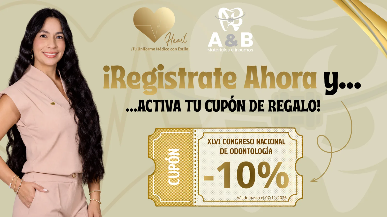 XLVI Congreso Nacional de Odontología: regístrate y activa tu cupón de 10 % de descuento en tu primera compra.